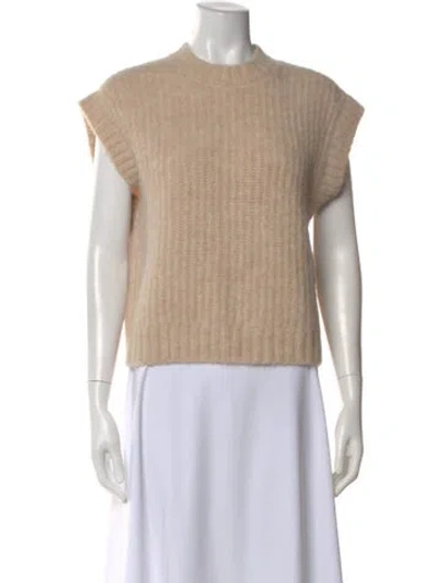 Pre-owned Anine Bing Crew Neck Sleeveless Top In Neutral