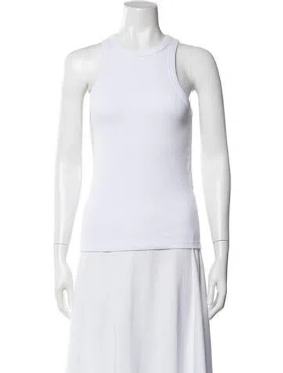 Pre-owned Anine Bing Crew Neck Sleeveless Top W/ Tags In White