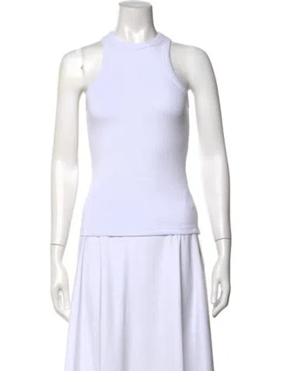 Pre-owned Anine Bing Crew Neck Sleeveless Top W/ Tags In White