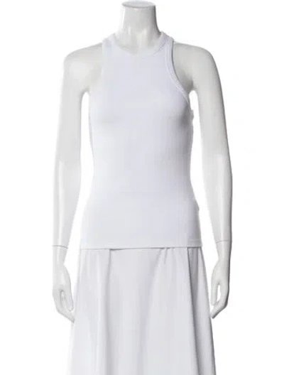 Pre-owned Anine Bing Crew Neck Sleeveless Top In White