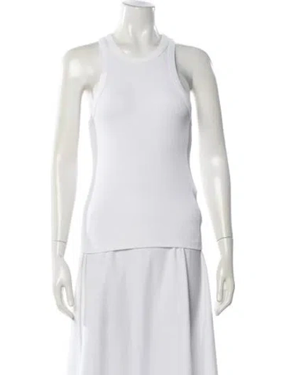 Pre-owned Anine Bing Crew Neck Sleeveless Top In White