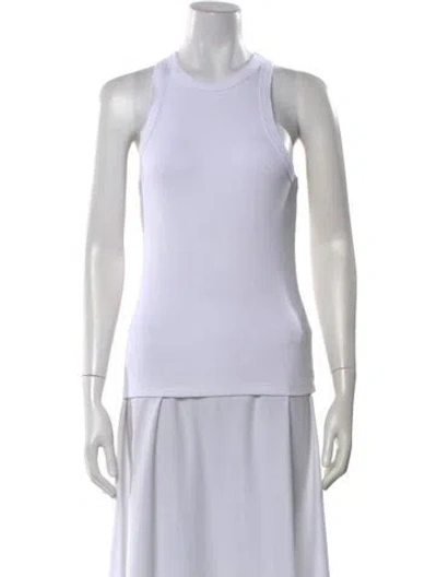 Pre-owned Anine Bing Crew Neck Sleeveless Top In White