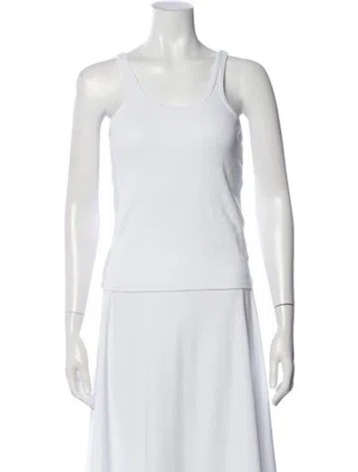 Pre-owned Anine Bing Crew Neck Sleeveless Top In White