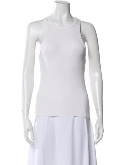 Pre-owned Anine Bing Crew Neck Sleeveless Top In White
