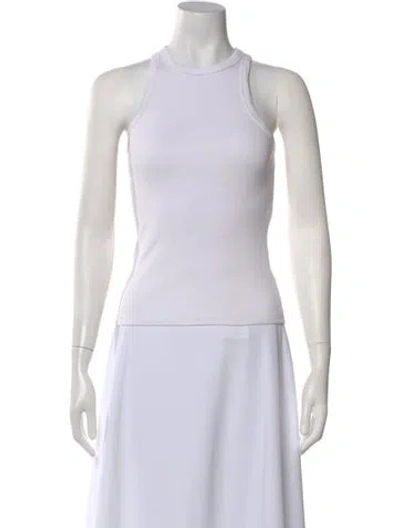 Pre-owned Anine Bing Crew Neck Sleeveless Top In White