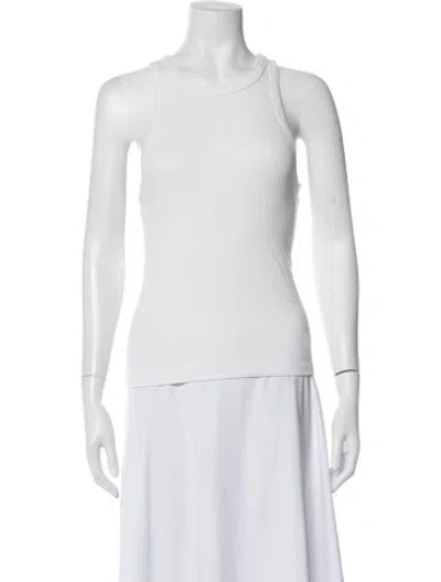 Pre-owned Anine Bing Crew Neck Sleeveless Top In White