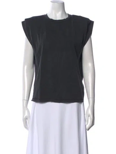 Pre-owned Anine Bing Crew Neck Sleeveless T-shirt In Gray