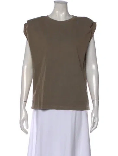 Pre-owned Anine Bing Crew Neck Sleeveless T-shirt In Green