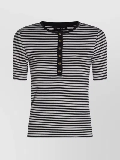 ANINE BING CREW NECK STRIPED PATTERN