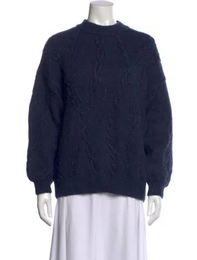 Pre-owned Anine Bing Crew Neck Sweater In Blue