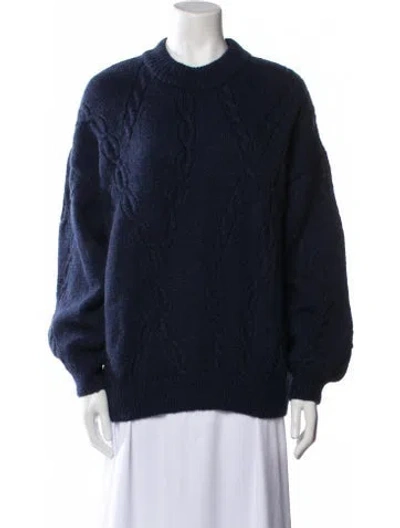 Pre-owned Anine Bing Crew Neck Sweater In Blue
