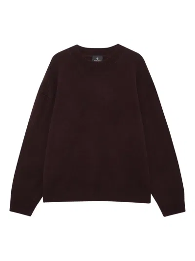 Anine Bing Crew-neck Sweater In Burgundy