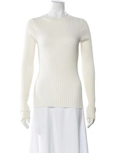 Pre-owned Anine Bing Crew Neck Sweater In White