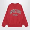 Anine Bing Crew-neck Sweatshirt With Logo Print In Red