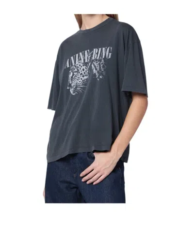 Anine Bing Crew Neck T-shirt In Black