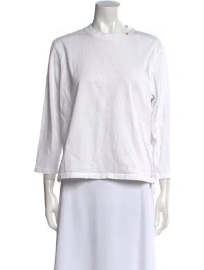 Pre-owned Anine Bing Crew Neck Three-quarter Sleeve Sweatshirt In White