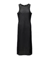 Anine Bing Crochet Knit Dress In Black