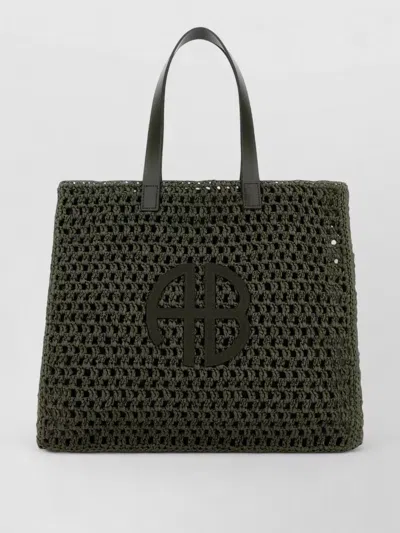 Anine Bing Crochet Large Rio Shopping Tote Bag In Green