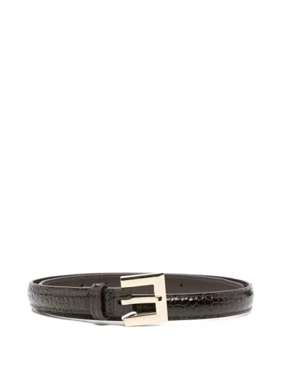 ANINE BING CROCODILE-EMBOSSED BELT