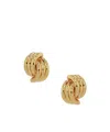 Anine Bing Crossover Ribbed Earrings In Gold In Yellow