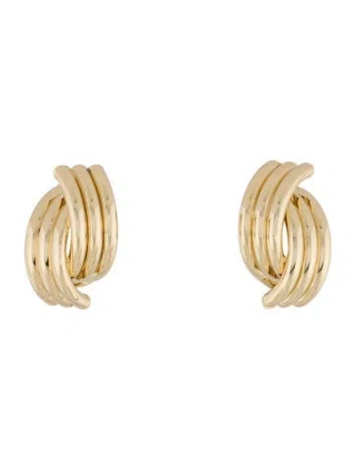 Pre-owned Anine Bing Crossover Ribbed Earclips In Multi
