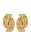 Anine Bing Crossover Ribbed Earrings In Yellow