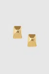 Anine Bing Curved Rectangle Earrings In Gold