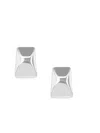 Anine Bing Curved Rectangle Earrings In Silver