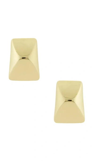 Anine Bing Curved Rectangle Stud In Gold