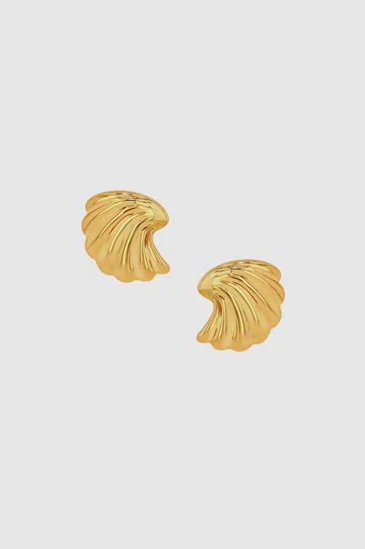 Anine Bing Curved Shell Earrings - Gold One