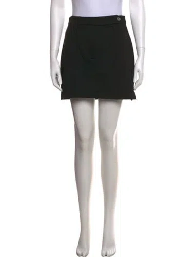 Pre-owned Anine Bing Cutout Accent Mini Skirt In Black