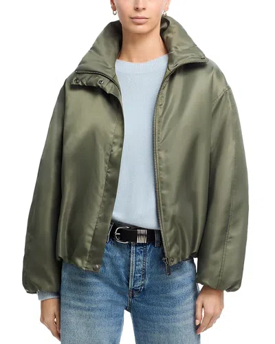 Anine Bing Cyrus Shell Bomber Jacket In Green