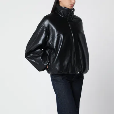 Anine Bing Cyrus Recycled Leather Mini Jacket In Black
