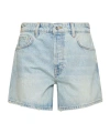 Anine Bing Dalton Distressed Denim Shorts In Blue
