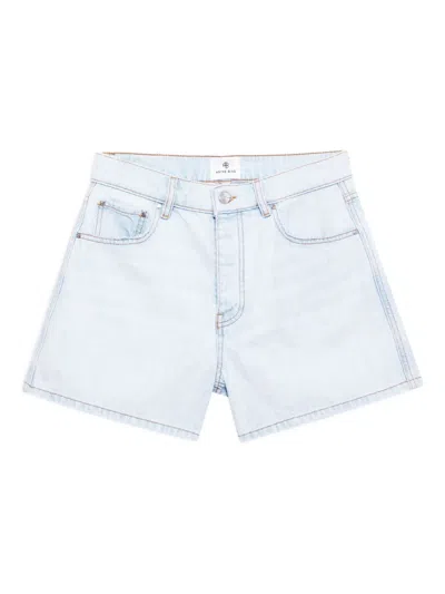 Anine Bing Dalton Denim Shorts In Blue