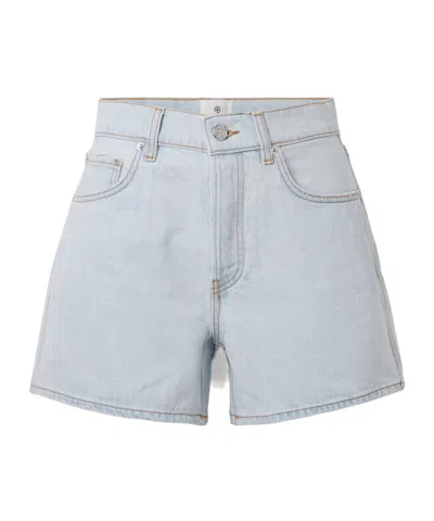 Anine Bing Dalton Organic Denim Shorts In Blue
