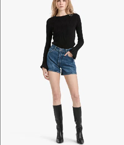 Anine Bing Kat Denim Shorts In Blue