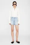 Anine Bing Dalton Short In Bleached Blue In Blue