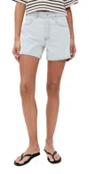 Anine Bing Dalton Organic Denim Shorts In Blue