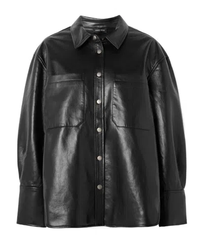 Anine Bing Dante Long-sleeved Shirt In Black