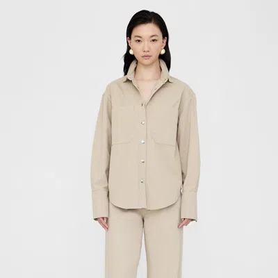 Anine Bing Dante Cotton Shirt In Neutrals