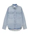 Anine Bing Dante Bleached Blue Denim Shirt In Gray