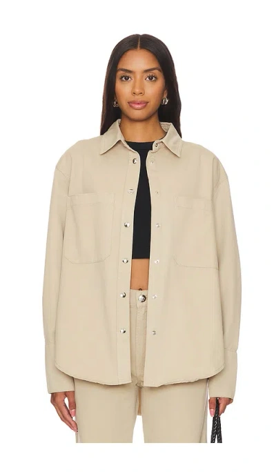 Anine Bing Dante Shirt In Taupe