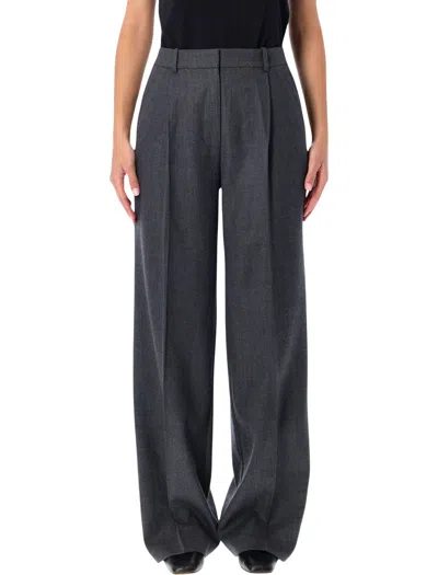 ANINE BING ANINE BING DARK GREY WIDE-LEG WOOL TROUSERS