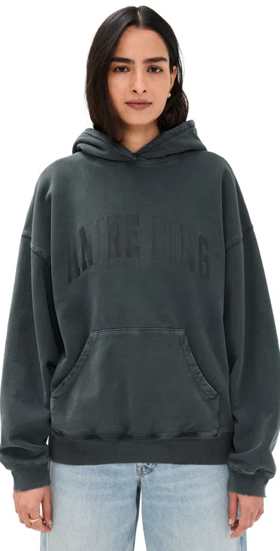 ANINE BING DARK WASHED BLACK HARVEY SWEATSHIRT DARK WASHED BLACK