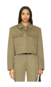 Anine Bing Cropped Jacket In Olive