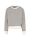 Anine Bing Striped Crew Neck Sweatshirt
