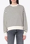 Anine Bing Dean Striped Sweatshirt In Neutral