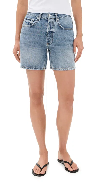 Anine Bing Delaney Denim Shorts Arbor Blue