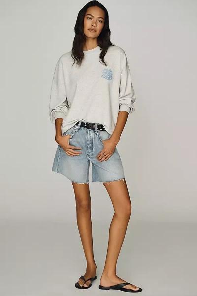 Anine Bing Delaney Denim Shorts In Blue